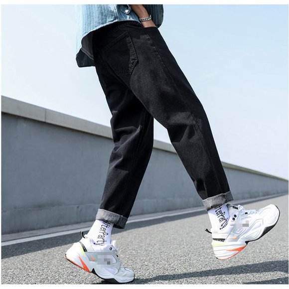 New Loose Men Jeans Male Trousers Simple Design High Quality Cozy All-match Stud